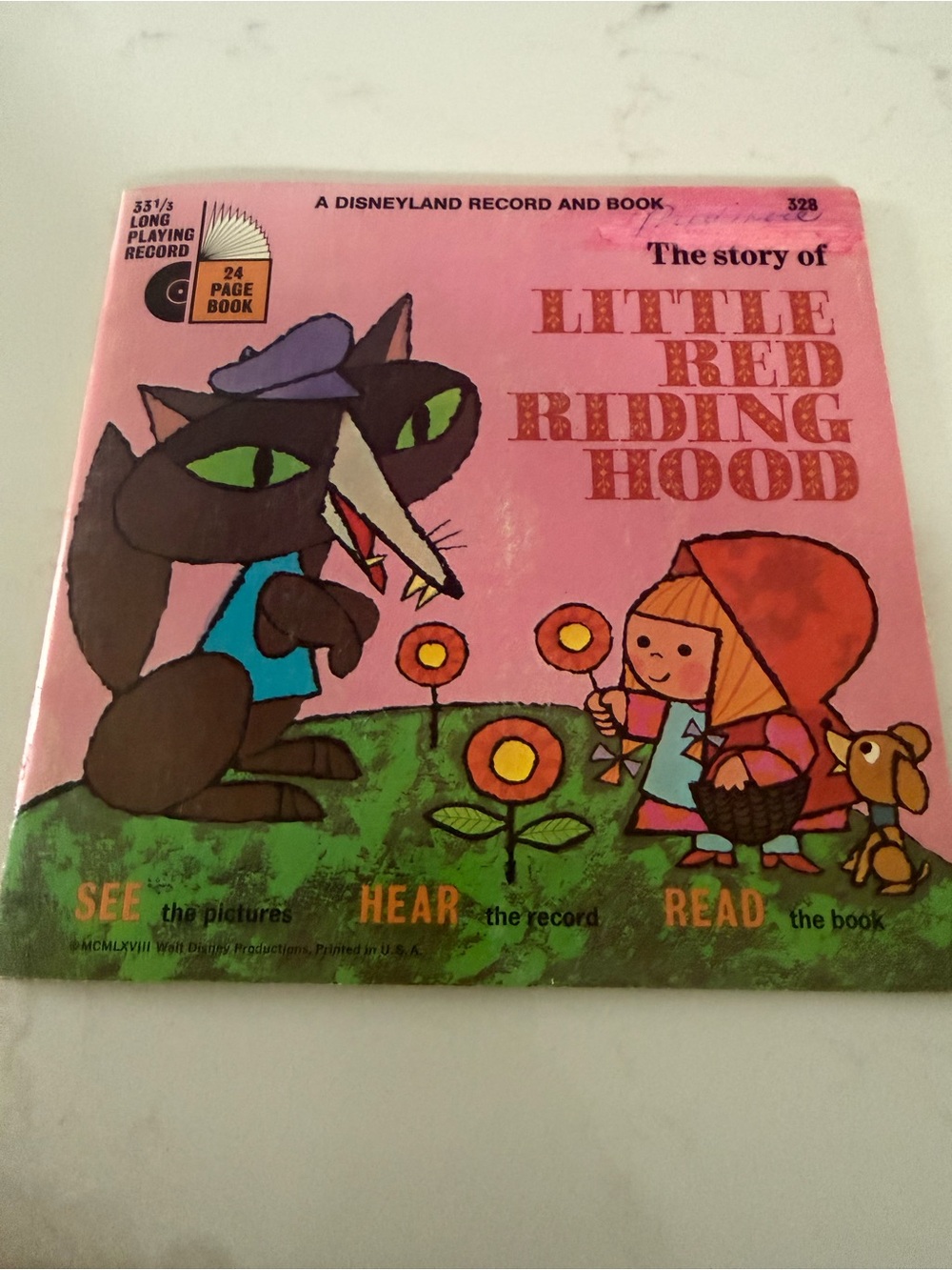 The Story of Little Red Riding Hood Record & Book name on front small flaw